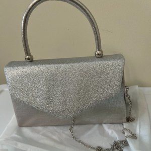 Dasein Evening Bag silver with silver chain shoulder hardware